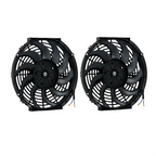 2× 12" Electric Radiator Cooling Slim Fans Push Pull Mount Black For Universal