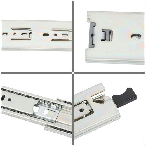 1 Pair of 18" Locking Drawer Slides Full Extension & Lock 150 lb Load Capacity