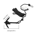 2-Pack Folding Anchor Set 0.7kg Black For Grapnel Boat Marine Kayak