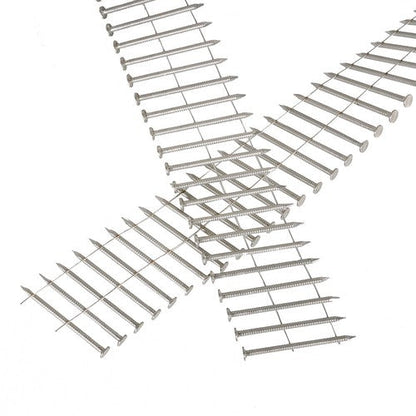 15 Degree Wire Coil 2 × .09 Ring Shank Stainless Steel Siding Nail 3600Pcs