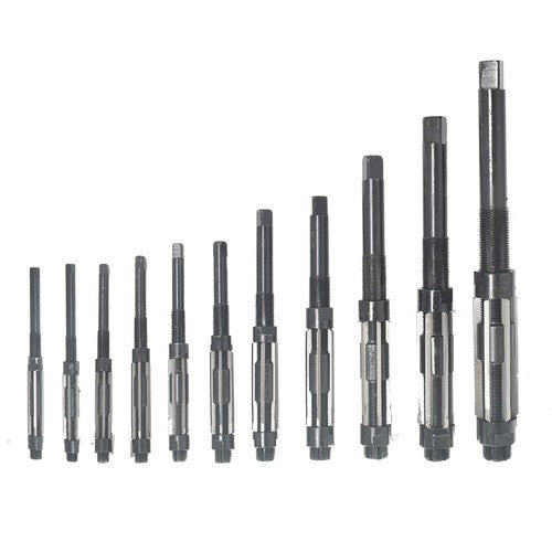 Adjustable 11Pcs Hand Reamers A-K, H4-H14, 15/32 to 1-1/2, HSS 6 Blades