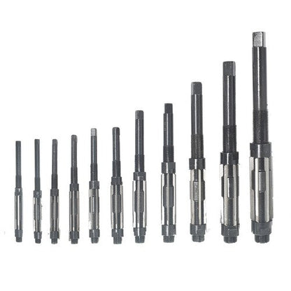 Adjustable 11Pcs Hand Reamers A-K, H4-H14, 15/32 to 1-1/2, HSS 6 Blades