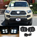 For 2016-2022 2023 Toyota Tacoma 4-Eyes Style DRL LED Clear Fog lights Lamps