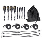 4 Pack Steel Ratchet Strap Black Fracture Strength 2200lbs 1in*15ft S Hooks