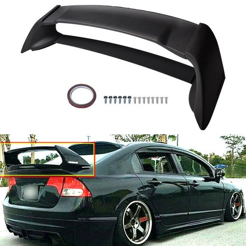 For Honda Civic Sedan 2006-2011 Rear Trunk Spoiler Wing Assembly Matte Black