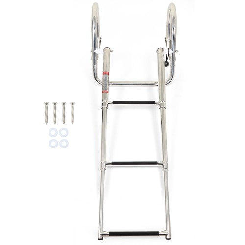 3 Steps Ladder Stainless Steel in-Board Telescoping For Marine Boat Yacht New