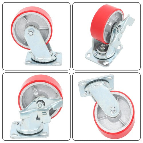 5"X 2" Heavy Duty Casters -Polyurethane Caster with Capacity up to 3200 LBS