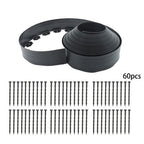 60ft Landscape Edging with 60 Spikes for Lawn 2 Inch Tall US Garden Edging