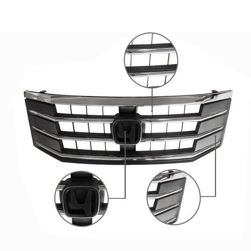 Front Upper Chrome Bumper Mesh Grille for 2010-2012 for Honda Crosstour EX