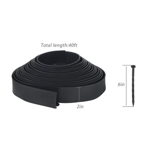 No-Dig Garden Edge Lawn Border L-shaped Landscape Edging Border Kit 40 FT