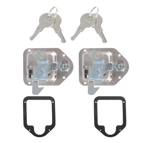 4-3/8" x 3-1/4" 2 Stainless Door Lock For RV Trailer Toolbox Handle Latch Key