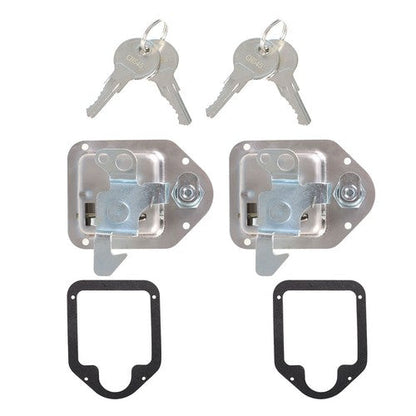 4-3/8" x 3-1/4" 2 Stainless Door Lock For RV Trailer Toolbox Handle Latch Key