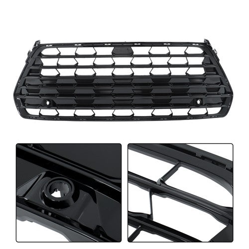 Mesh Front Grille Gloss Black For Grand Highlander 2024 2025 Without Camera Hole