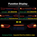 Fit 2018-2024 Toyota Camry LED Dynamic Rear Red Lens Turn Signal Tail Light