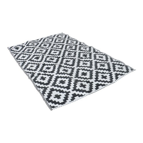 Black & White 4x6FT Waterproof Outdoor Rug Outdoor Carpet For Patio Backyard