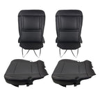 Black For Ford F150 2015-2017 Driver&Passenger Bottom And Top Seat Cover Leather