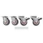 4 Piece 2 Inch Caster Wheels 360° Swivel Wheels (2 with Brake & 2 without brake)