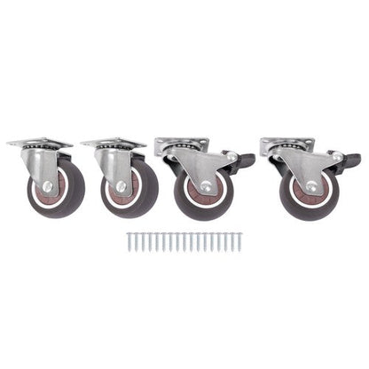 4 Piece 2 Inch Caster Wheels 360° Swivel Wheels (2 with Brake & 2 without brake)