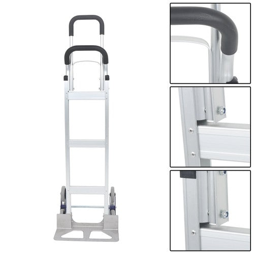 550 lbs Capacity Aluminum Hand Truck Stair Climber 2 in 1 & Handles