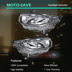 Headlight Fit For Honda Civic 2016-2020 Headlamps Driver + Passenger Side Pair