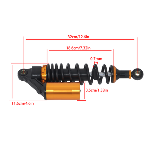 For Honda CB750 CB1300 12.5" 320mm Rear Air Shock Motorcycle Absorber Universal