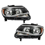 Headlights Black Fit For Chevy Colorado 2015-2022 Halogen Projector LH & RH Pair