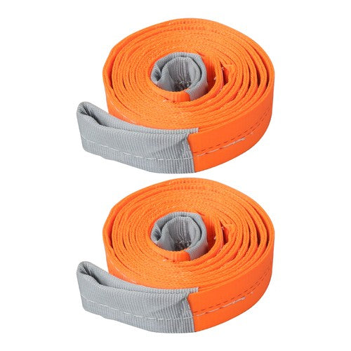 2 PCS Polyester Rigging Straps 2" x 10' 18800lbs Capacity Lifting Sling Straps