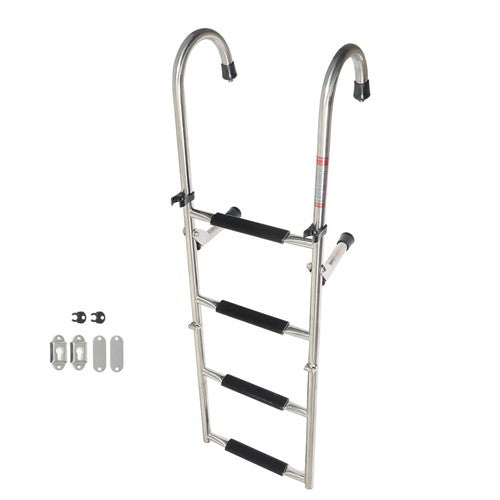 New Stainless Steel Folding Telescoping Ladder Dock Ladder 2 Step+2 Step USA