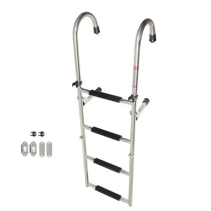 New Stainless Steel Folding Telescoping Ladder Dock Ladder 2 Step+2 Step USA