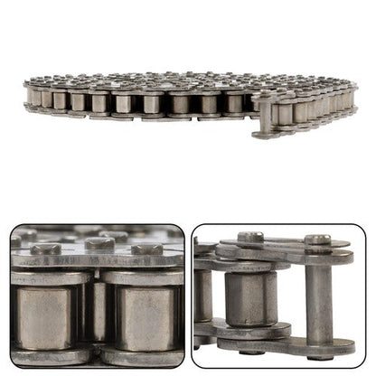 #60 Roller Chain 10 Feet with 2 Connecting Links, Carbon Steel Chain