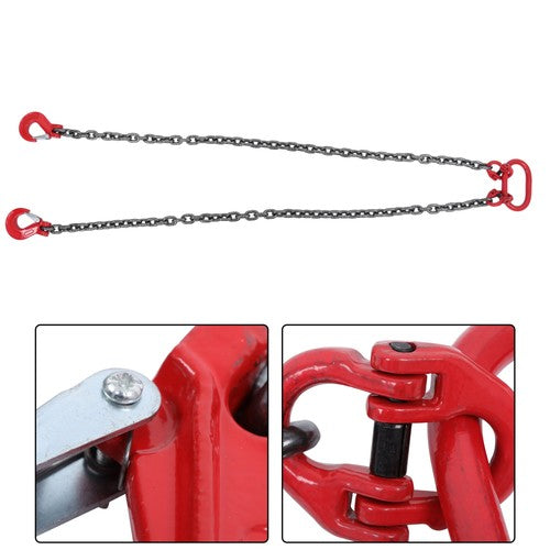 Double Legs Lifting Chain Sling 3/8"x 5' w/ Grab Hook 4Ton/8800lbs Capacity G80