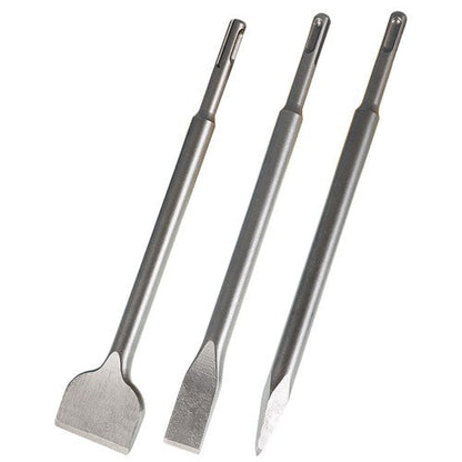 6-Pack Concrete Drill Bit Set Includes Point Chisel + 20mm & 40mm Flat Chisel