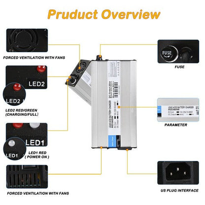 For Yamaha DRIVE DRE G29 2007-Up 48V 6A Golf Cart Battery Charger 3 Pin
