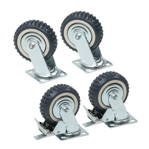 Four 6 Grey PU Inclined Wheel Polyurethane Universal Wheels