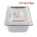 Restaurant Steam Table Pans 4 Pack 1/2 Size 6 Inch Deep Thickened with Lid