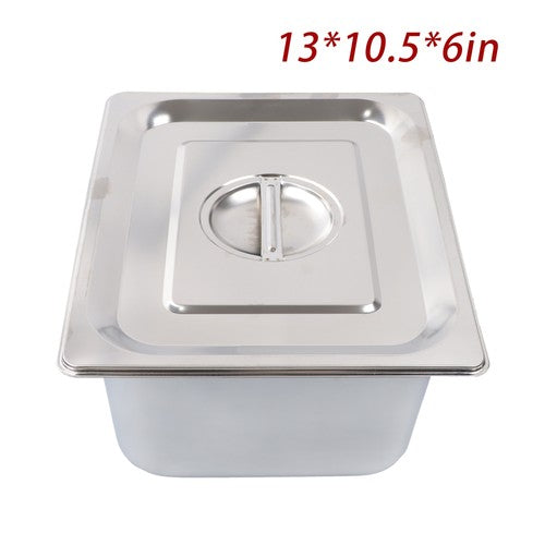 Restaurant Steam Table Pans 4 Pack 1/2 Size 6 Inch Deep Thickened with Lid