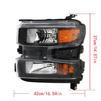 Headlights+Red Brake Tail Lights For 2019-2021 Chevy Silverado 1500 Halogen 4PCS
