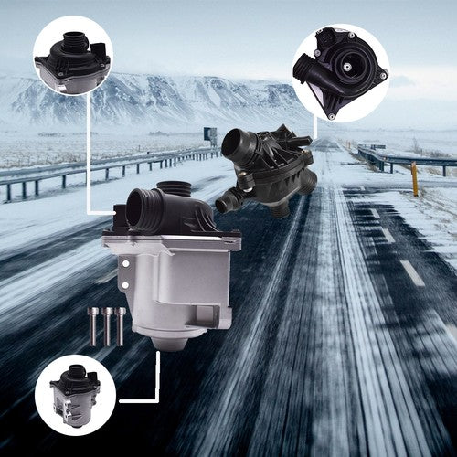 Electric Engine Water Pump W/ Thermostat For 13-15 BMW 535ixDrive 11517588885