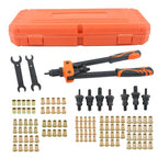 14" Rivet Nut Tool Kit Metric & Inch Mandrels 70pcs Rivnuts Nuts & 7 mandrels