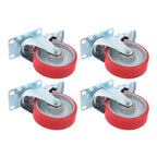 4 Inch Heavy Duty Casters, Swivel Caster Wheels with Brake, Polyurethane