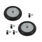 2PCS 14.5x4-8 Solid Wheels w/Toothed Tread, Silver Hub Black&Silver Replace Tire