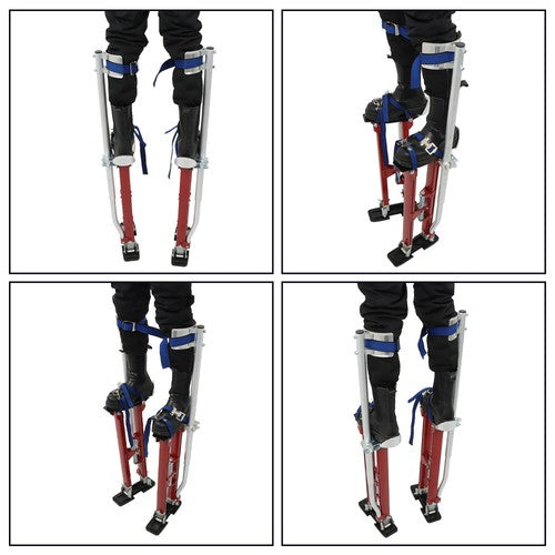 Aluminum Drywall Adjustable Height Stilts Tool For Painter Taping Red 24"-40"