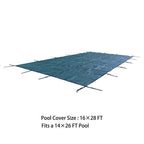 Safety Pool Cover Fits 14FTx26FT Inground Swimming Pools For Backyard Yard Green
