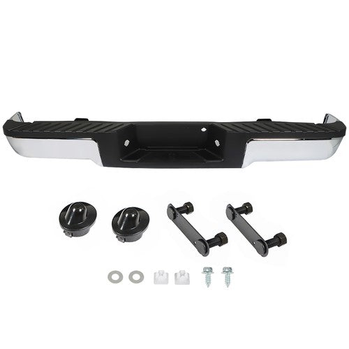 NEW Chrome - Complete Rear Steel Bumper Assembly For Ford F150 2009 2013-2014