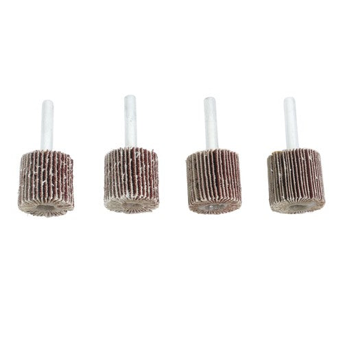1" x 1" x 1/4" 60/80/120/240 Grit Shank Mounted Flap Wheels Set - 40 Pack