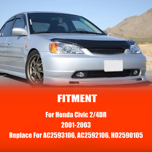 Front Mesh Grille & Fog Lights Lamps for 2001-2003 for Honda Civic Sedan