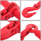 Red 1/4in-5/16in G70 7800lbs W/G70 Grab Hook Adjustable Chain Binders ×2 Steel