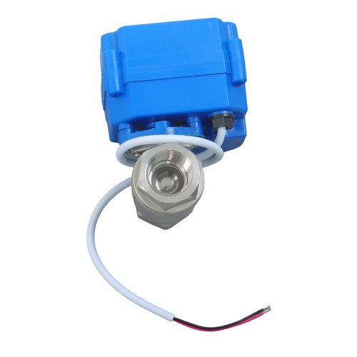 Solid Motorized Ball Valve 1/2in Full Port SS 9-24V AC/DC NC Auto Return