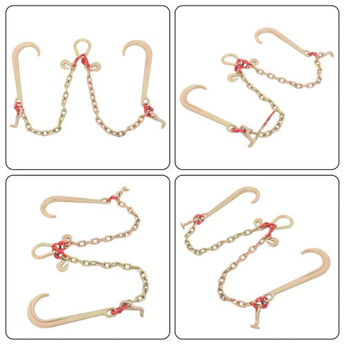 5/16in*2ft G80 Chain Double Limb Hook Chain Fracture Strength 9260lbs T J Hook
