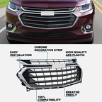 Front Bumper Grille Upper Grill Chrome For Chevy Chevrolet Traverse 2018-2021